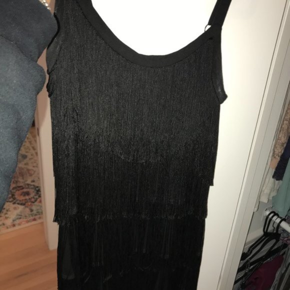 black fringe dress, size small - Picture 1 of 2